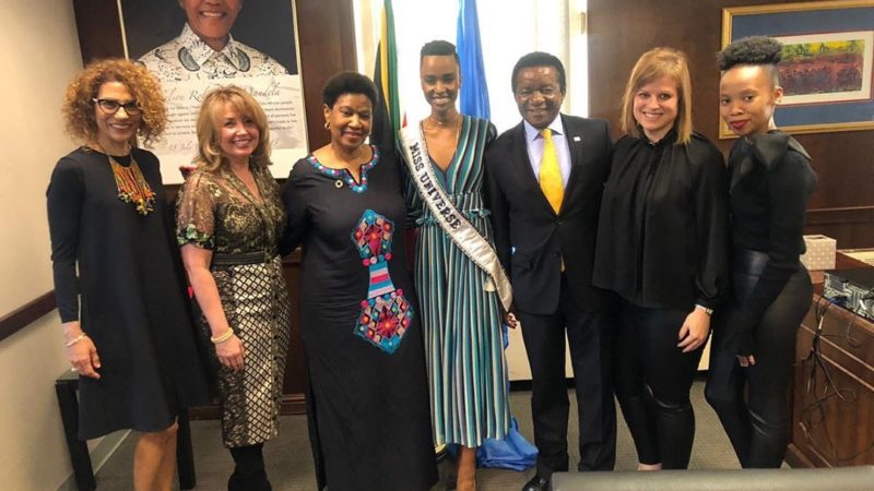 Current Miss Universe Zozibini Tunzi shares photos with the executive of UN Women