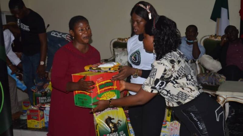 queen Isabella okafor Donates relief materials to families of fallen military heroes