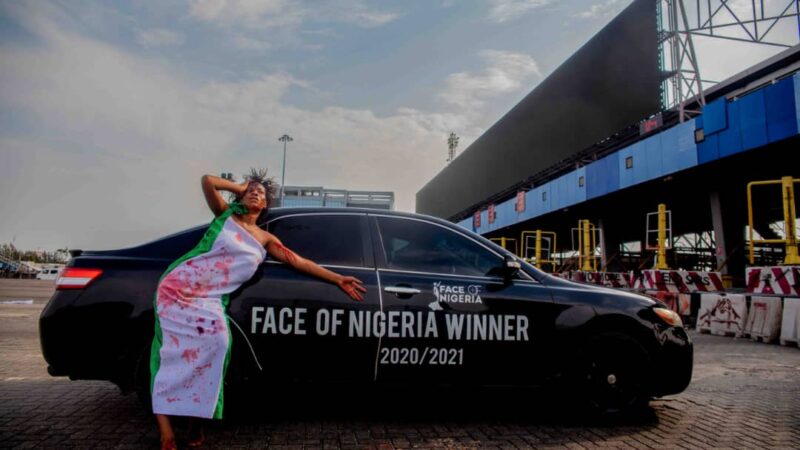 Face of Nigeria 2020/2021 winner, Vivian Okpala reminisce Lekki massacre with artistic photoshoot