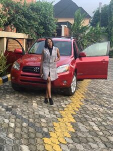 Ex Beauty Queen Courage Ugboaja Gifts Herself a Car-gift on her birthday